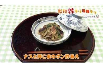 9月23日放送　会田勝弘先生　茄子と豚こまのポン酢和え