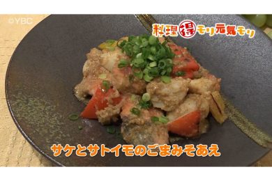 11月12日放送　本木悦子先生　サケとサトイモのごまみそ和え